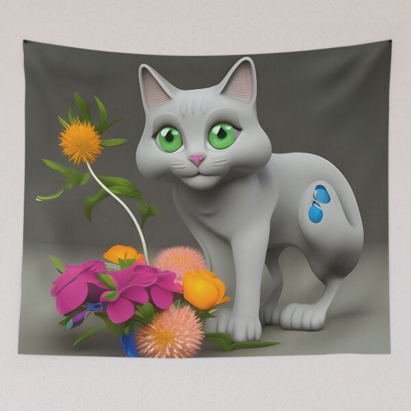 Item preview, Cat Flower 21 designed and sold by Camila Hamdan.