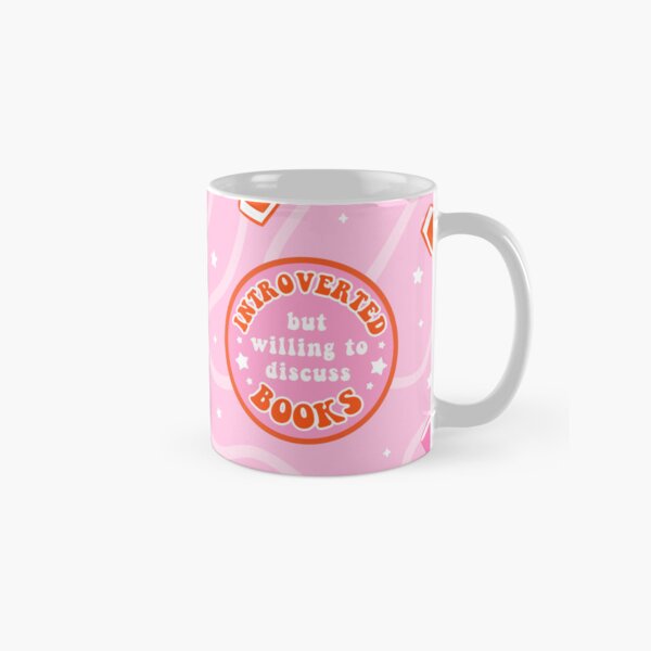 Item preview, Introverted but willing to discuss books - Pink designed and sold by indiebookster.