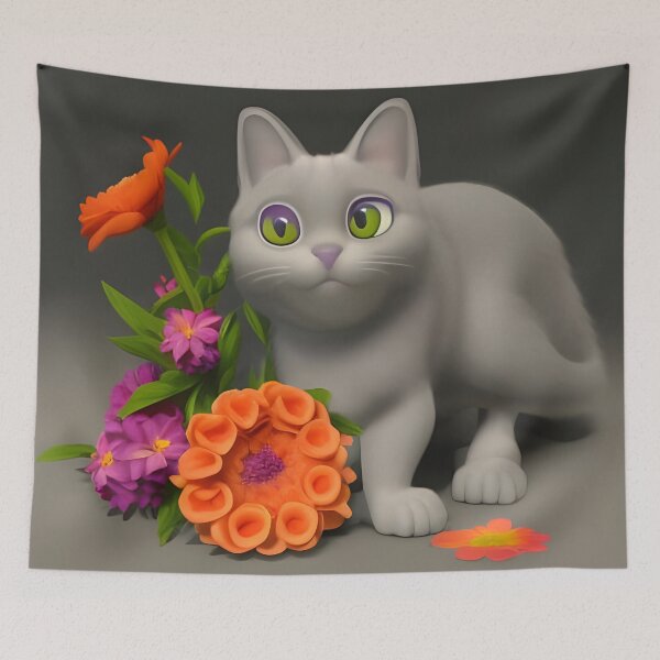 Item preview, Cat Flower 22 designed and sold by Camila Hamdan.