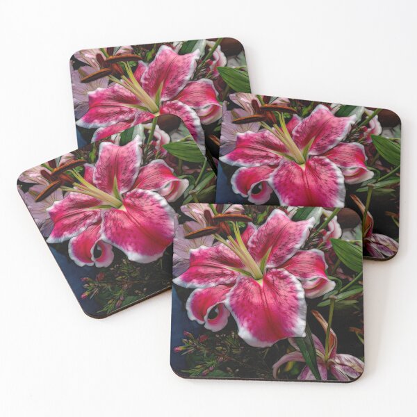 Item preview, Big Petaled Pink and White Lily designed and sold by bloomingvine.