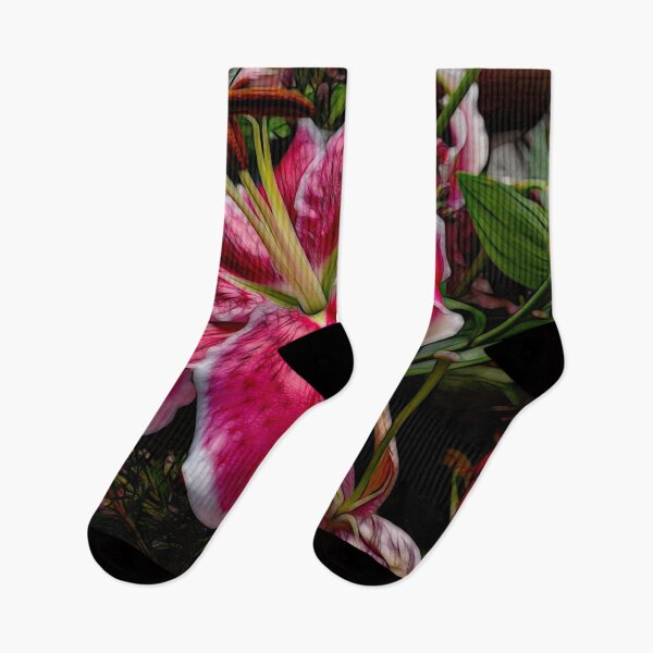 Item preview, Big Petaled Pink and White Lily designed and sold by bloomingvine.