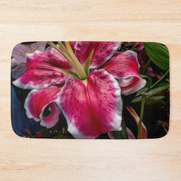 Item preview, Big Petaled Pink and White Lily designed and sold by bloomingvine.