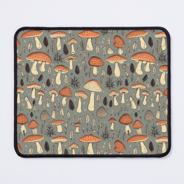 Item preview, Cute Mushroom Forrest Fungi Line drawing borderless pattern designed and sold by evanspatterns.