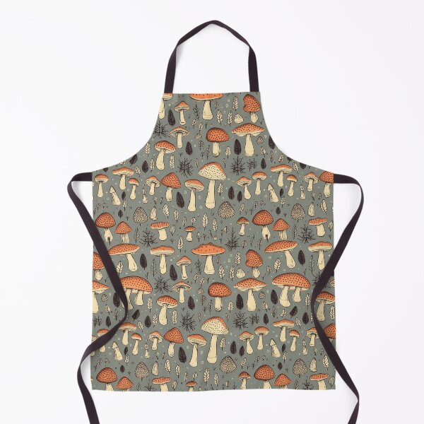 Item preview, Cute Mushroom Forrest Fungi Line drawing borderless pattern designed and sold by evanspatterns.