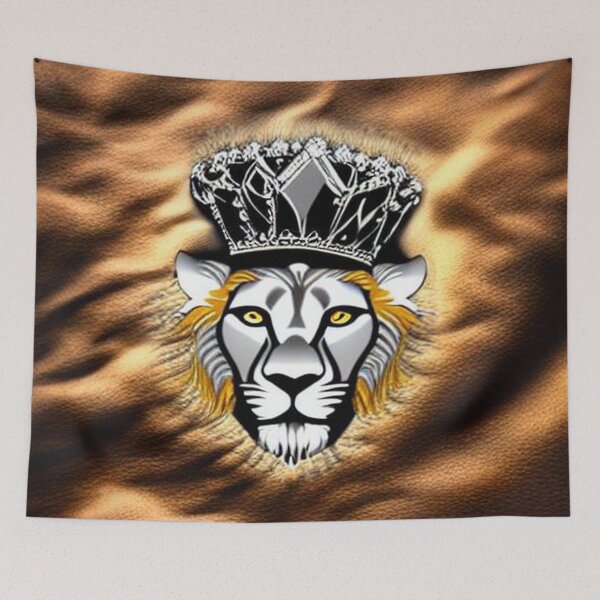 Item preview, lion in silver crown lion's head computer graphic designed and sold by JaroDesign2023.