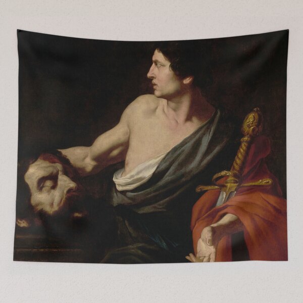 Item preview, David with the Head of Goliath | Pietro Novelli | 1630 Baroque Biblical Art designed and sold by CJET.