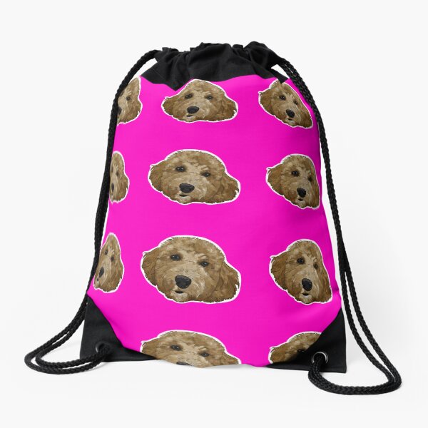 Golden Doodle Pretzel Drawstring Bag