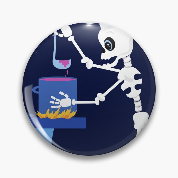 Item preview,   Divertido loco espeluznante esqueleto stiker cocina impresión pegatina Halloween designed and sold by Flyart8.