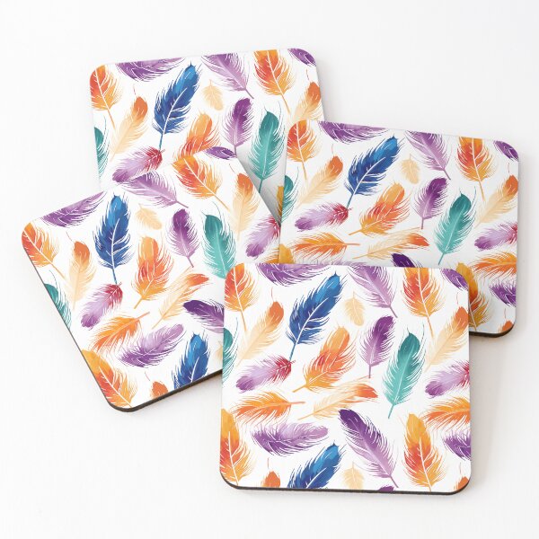 Item preview, Colourful Feather Dreams: Soft Watercolour Pattern designed and sold by SynthPrint.