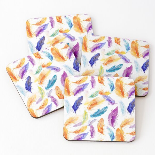 Item preview, Whimsical Feathers: Soft Watercolour Delight Pattern designed and sold by SynthPrint.