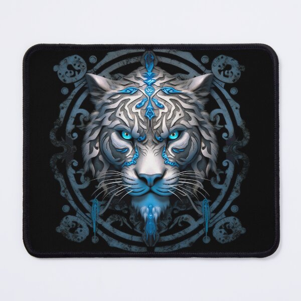Item preview, Viking tiger, Blue and silver tiger, viking ornament, for dad, dad, happy dads day, for the husband designed and sold by PRYMULLART.