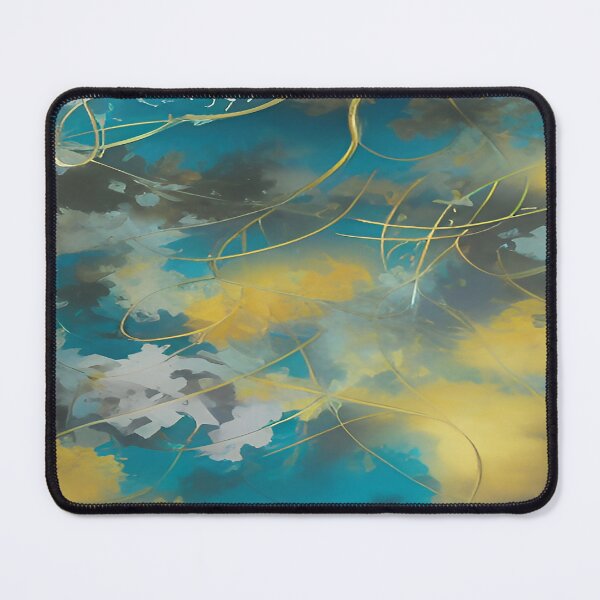 Item preview, Abstract Aqua Marine and Marigold Yellow Abstract Design Pattern designed and sold by deniselynnimage.