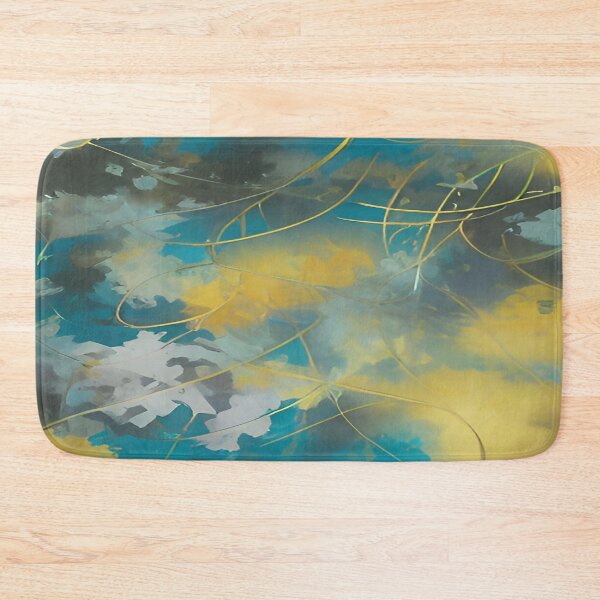 Item preview, Abstract Aqua Marine and Marigold Yellow Abstract Design Pattern designed and sold by deniselynnimage.