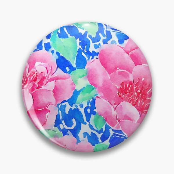 Item preview,  Chinoiserie and peonies on blue background watercolor designed and sold by SophieClimaArt.
