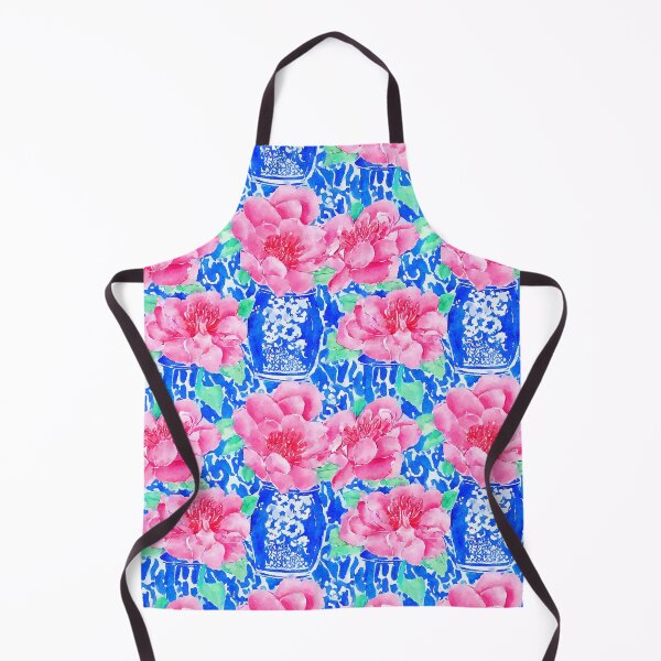 Item preview,  Chinoiserie and peonies on blue background watercolor designed and sold by SophieClimaArt.