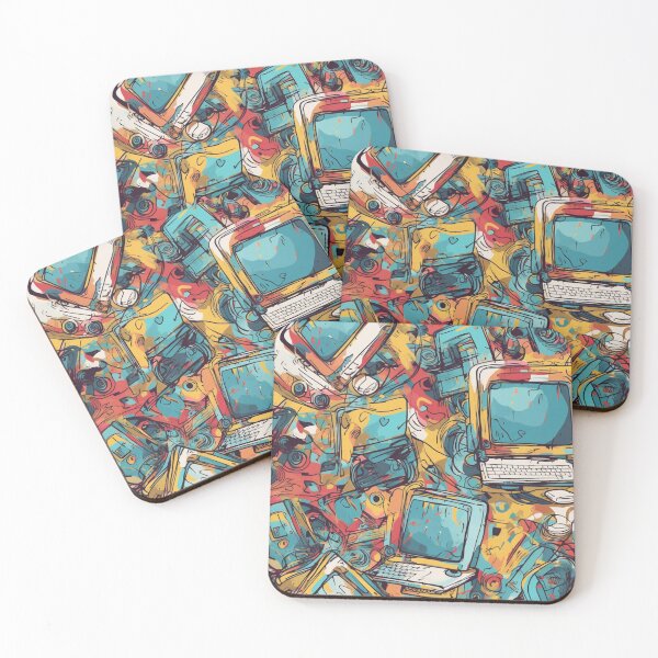 Item preview, Vibrant Pattern Art: Cartoon Computers and Tech Gadgets designed and sold by GiveMeMood.