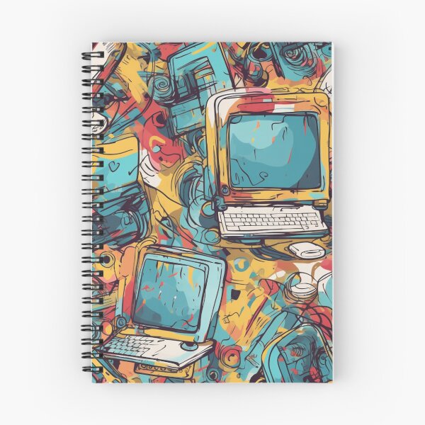 Item preview, Vibrant Pattern Art: Cartoon Computers and Tech Gadgets designed and sold by GiveMeMood.