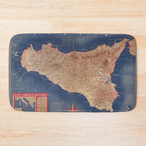 Item preview, Vintage Sicily Italy Map (1900) Old Sicilian Island Atlas designed and sold by BravuraMedia.