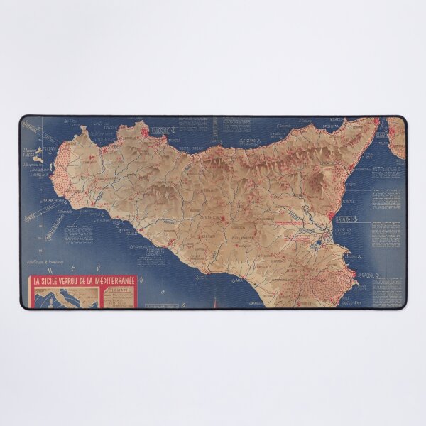 Item preview, Vintage Sicily Italy Map (1900) Old Sicilian Island Atlas designed and sold by BravuraMedia.
