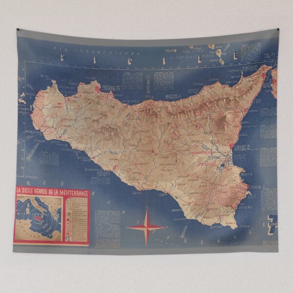 Item preview, Vintage Sicily Italy Map (1900) Old Sicilian Island Atlas designed and sold by BravuraMedia.