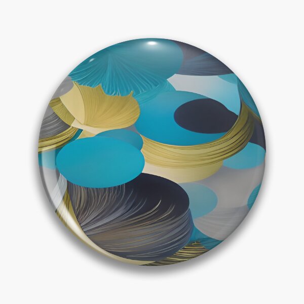 Item preview, Circular Shaped Patterns of Turquoise Black and Gold designed and sold by deniselynnimage.