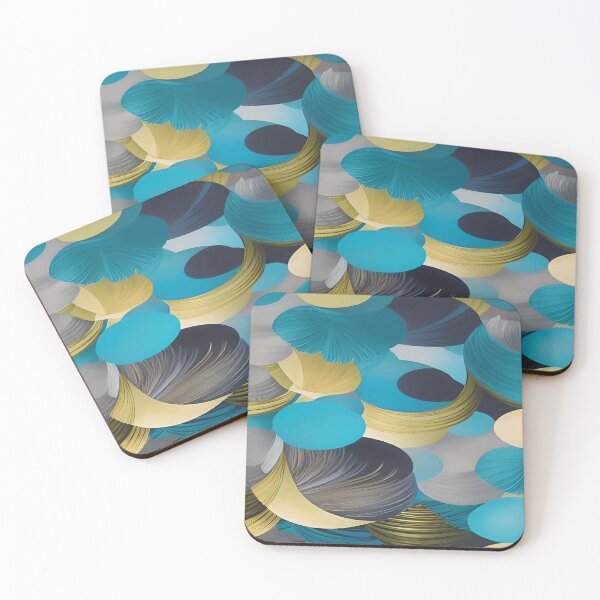 Item preview, Circular Shaped Patterns of Turquoise Black and Gold designed and sold by deniselynnimage.