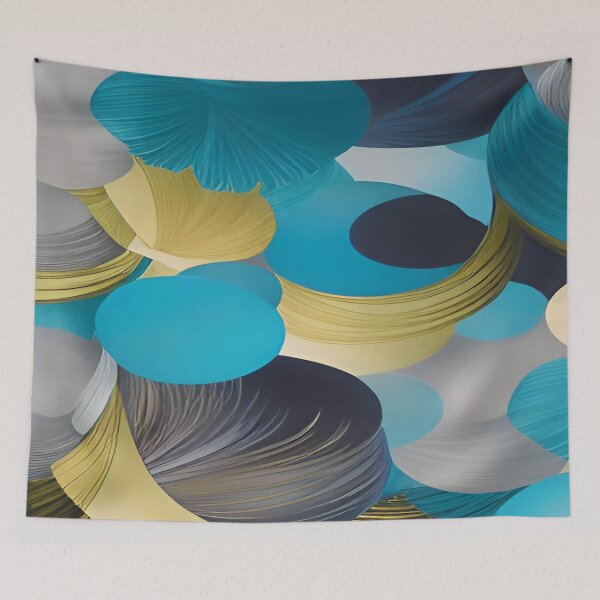 Item preview, Circular Shaped Patterns of Turquoise Black and Gold designed and sold by deniselynnimage.
