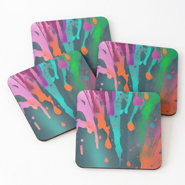 Item preview, Multi Colored Abstract Paint Splashes with Blue Background designed and sold by deniselynnimage.