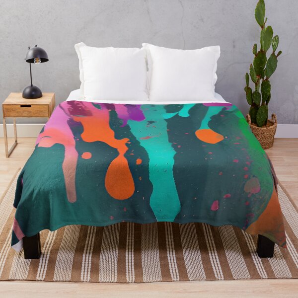 Item preview, Multi Colored Abstract Paint Splashes with Blue Background designed and sold by deniselynnimage.