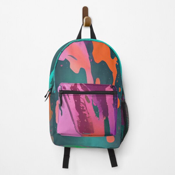 Item preview, Multi Colored Abstract Paint Splashes with Blue Background designed and sold by deniselynnimage.
