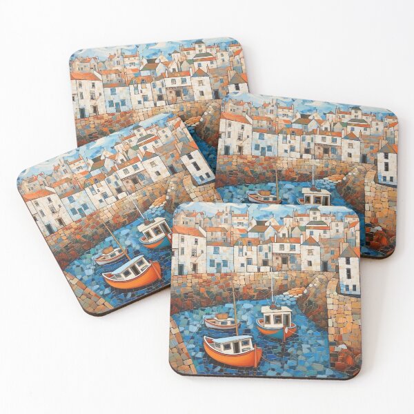Item preview, Fishing Boats at Mousehole Harbour designed and sold by EpicFoxArt.
