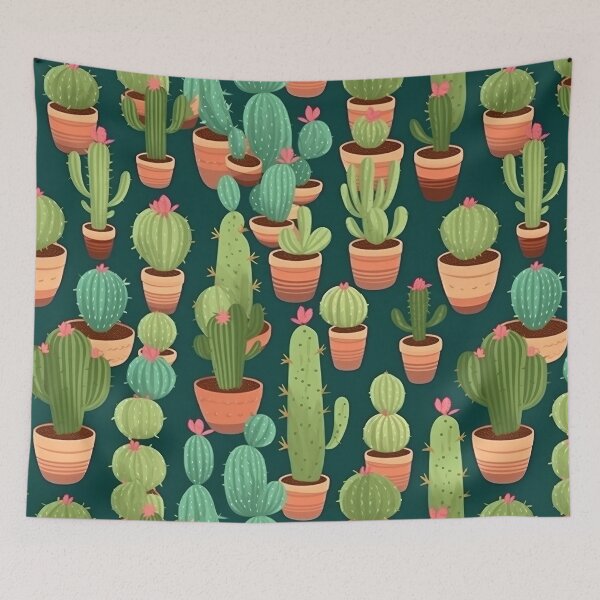 Item preview, Serenity in Spines: A Cactus Kaleidoscope designed and sold by SpicyGraphicArt.