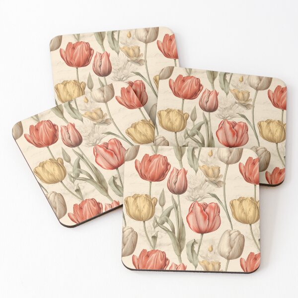 Item preview, Vintage Tulip Elegance: Pencil Sketch Pattern designed and sold by SynthPrint.