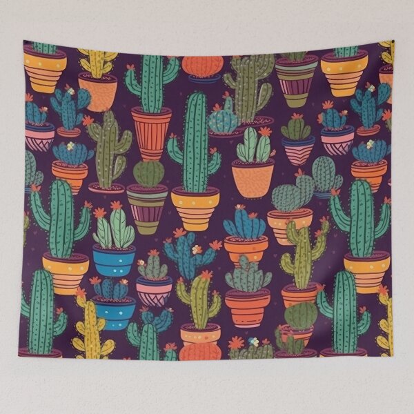 Item preview, Serenity in Spines: A Cactus Kaleidoscope designed and sold by SpicyGraphicArt.