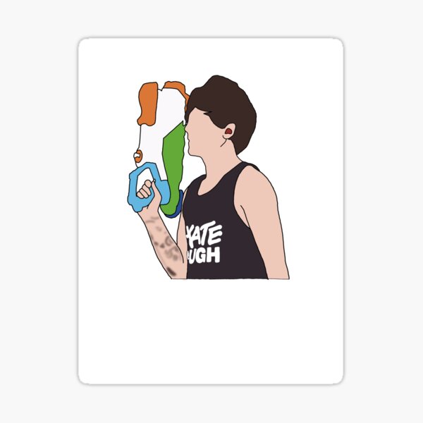 Louis avec un pistolet à eau Sticker