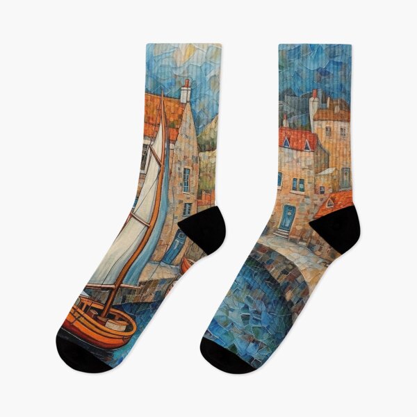 Item preview, Mousehole Mosaic Folk Art Scene designed and sold by EpicFoxArt.