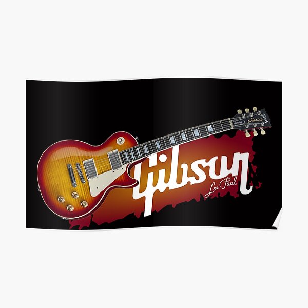 GIbson guitar  digital retro art PRINT 8x10 JSCHMETZ modern 