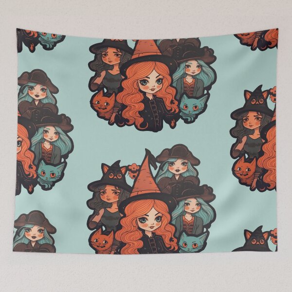 Item preview, witches, Happy Halloween designed and sold by PRYMULLART.