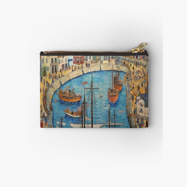 Item preview, Falmouth Town and Harbour, Cornwall Folk Art designed and sold by EpicFoxArt.