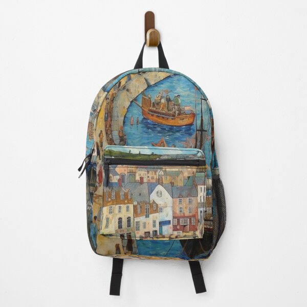 Item preview, Falmouth Town and Harbour, Cornwall Folk Art designed and sold by EpicFoxArt.