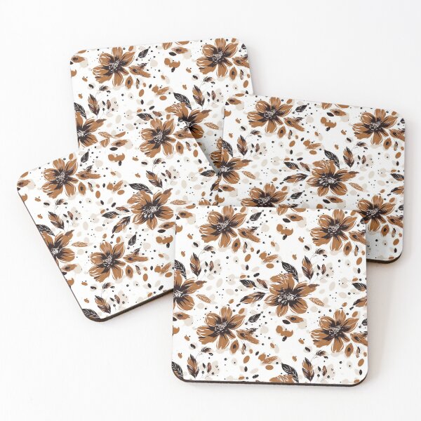 Item preview, Elegant Floral Patterns: Brown & Black Botanical Art designed and sold by GiveMeMood.