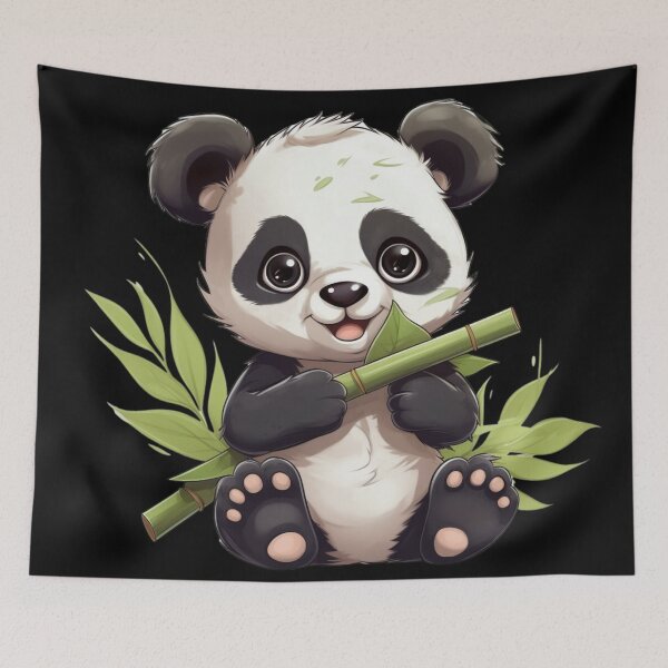 Item preview,  panda with bamboo naughty loving kawaii designed and sold by DigitalPixelize.