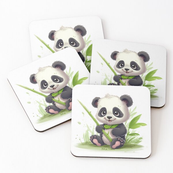 Item preview, pandita with bamboo stick kawaii designed and sold by DigitalPixelize.