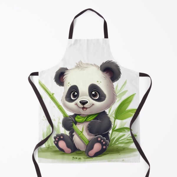 Item preview, pandita with bamboo stick kawaii designed and sold by DigitalPixelize.