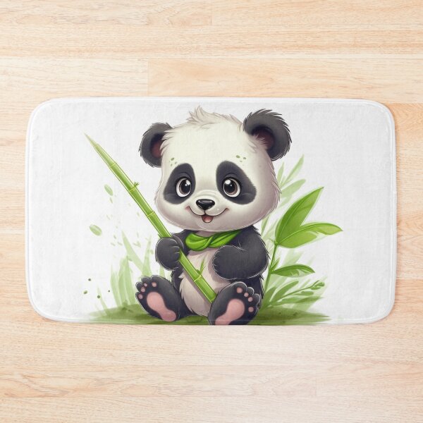 Item preview, pandita with bamboo stick kawaii designed and sold by DigitalPixelize.