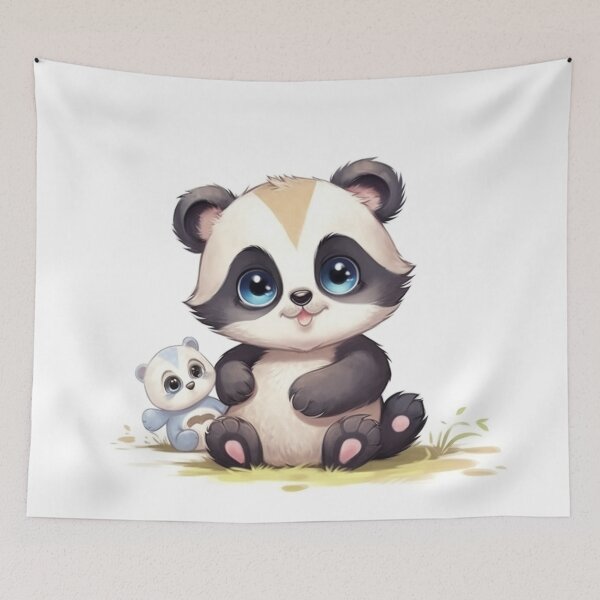 Item preview, kawaii pandita and kawaii cat designed and sold by DigitalPixelize.
