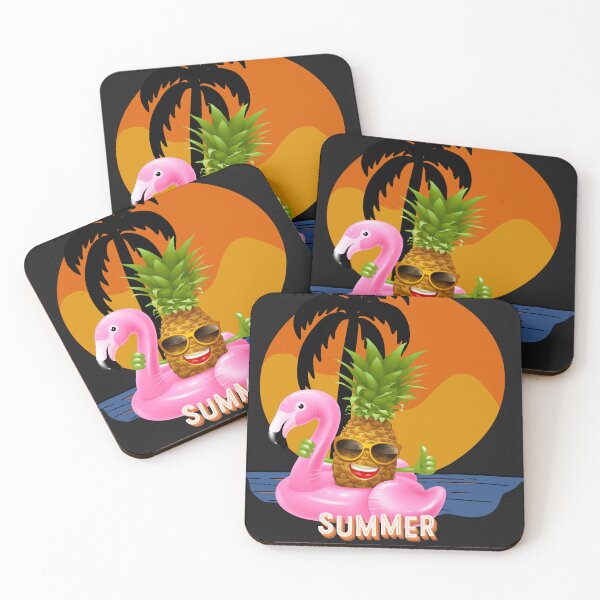 Item preview, summer patterns whith flamingos and pineapples designed and sold by Eliosshop.