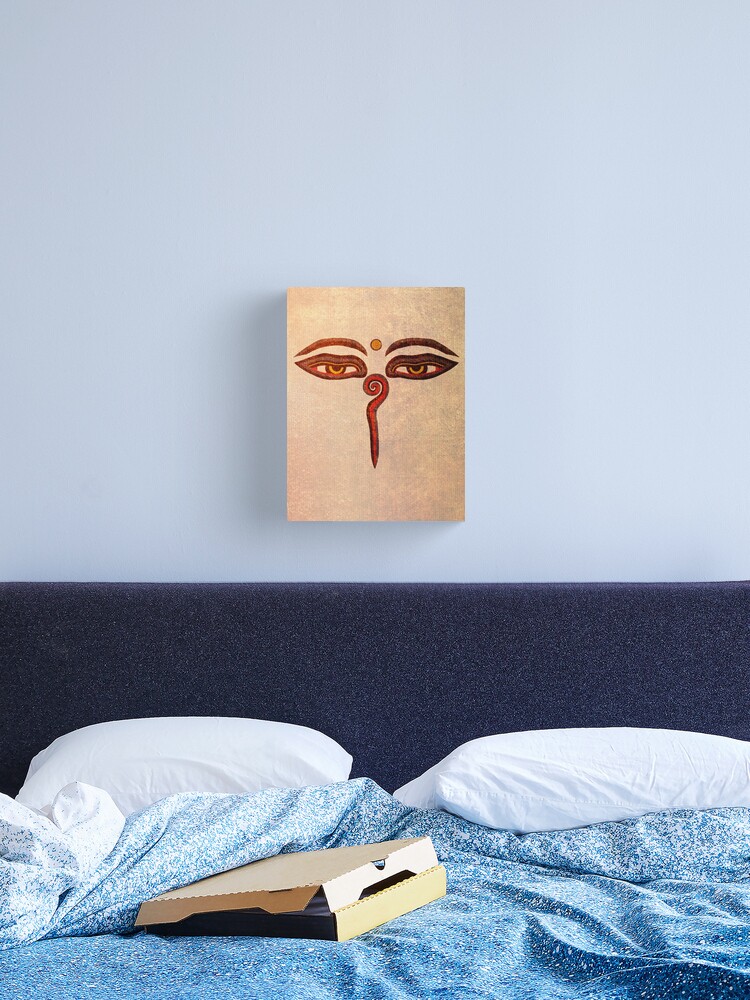 Thumbnail 1 of 3, Canvas Print, The Eyes of Buddha Wisdom Eyes designed and sold by Truthseekmedia.