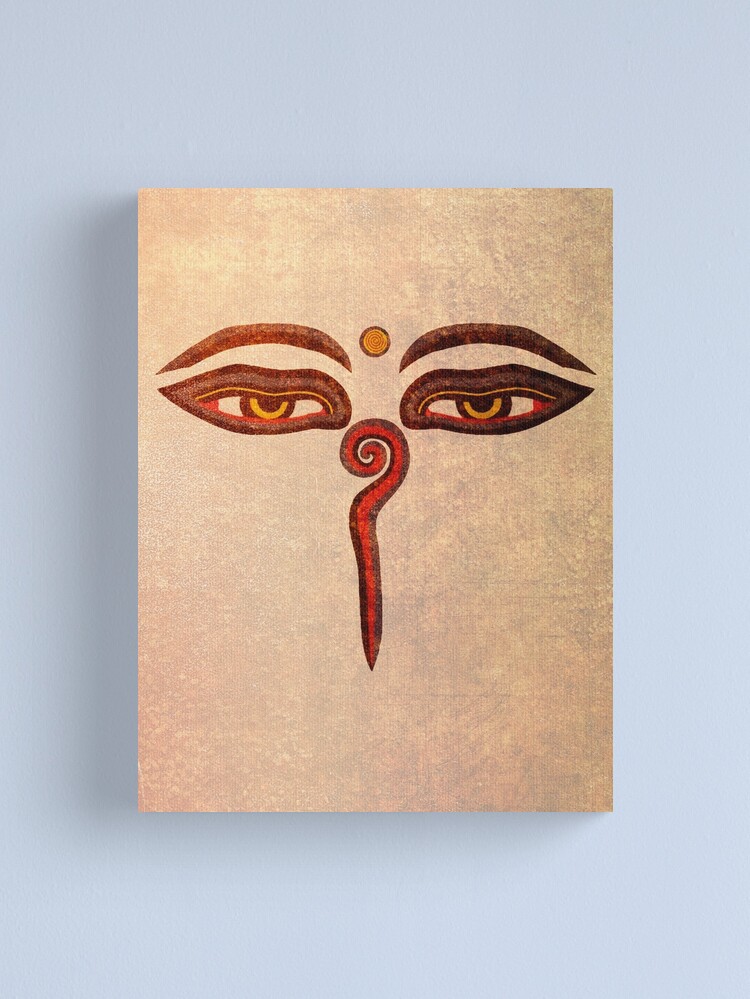 Thumbnail 2 of 3, Canvas Print, The Eyes of Buddha Wisdom Eyes designed and sold by Truthseekmedia.