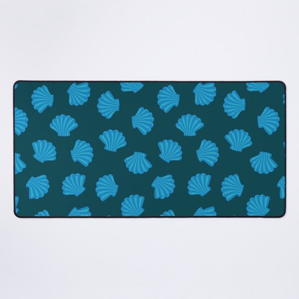 Item preview, SEASHELLS Scattered Tropical Scallop Clam Shells Undersea Ocean Sea Life in Blue Royal and Dark Teal Blue - UnBlink Studio by Jackie Tahara designed and sold by Jackie Tahara of UnBlink Studio.